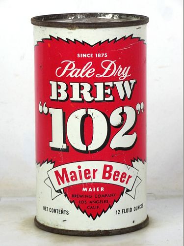 1954 Brew "102" Beer 12oz 41-31 Flat Top Los Angeles California