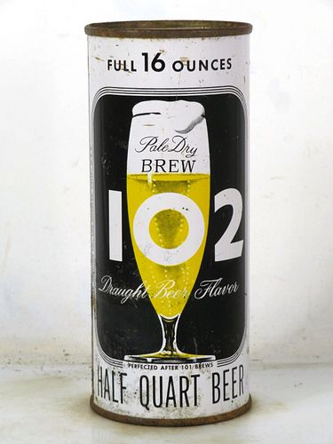 1960 Brew "102" Beer 16oz One Pint 226-01 Flat Top Los Angeles California