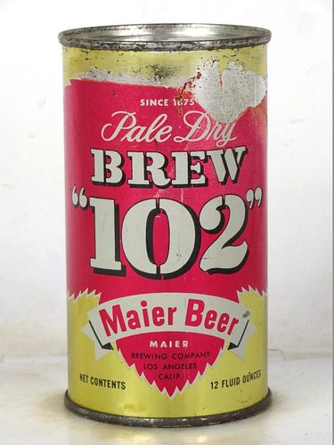 1953 Brew 102 Beer 12oz 41-30.5 Flat Top Los Angeles California