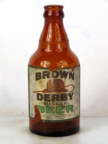 1935 Brown Derby Beer 11oz Steinie Bottle Pocatello Idaho