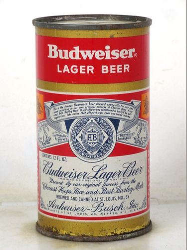 1953 Budweiser Beer 12oz 44-07 Flat Top Saint Louis Missouri