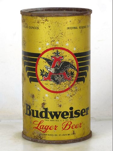 1948 Budweiser Lager Beer 12oz OI-162 Opening Instruction Can Saint Louis Missouri