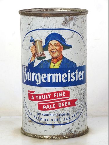 1954 Burgermeister Beer 12oz 46-35.1 Flat Top San Francisco California