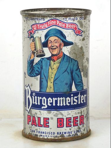 1950 Burgermeister Pale Beer (metallic) 12oz 46-33 Flat Top San Francisco California