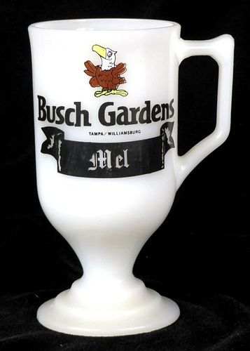 1950 Busch Gardens "Mel" Milk Glass 5½ Inch Goblet St Louis Missouri