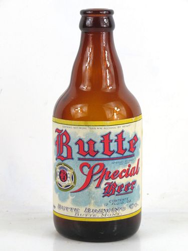 1937 Butte Special Beer 12oz Steinie Bottle Butte Montana