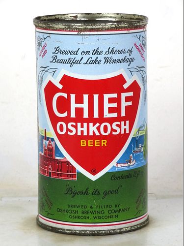 1961 Chief Oshkosh Beer 12oz 49-27 Flat Top Oshkosh Wisconsin