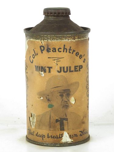 1936 Colonel Peachtree's Mint Julep (movie prop) 12oz Unpictured. Low Profile Cone Top 