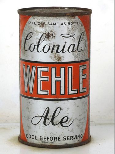 1938 Colonial Wehle Ale 12oz OI-862 Opening Instruction Can West Haven Connecticut