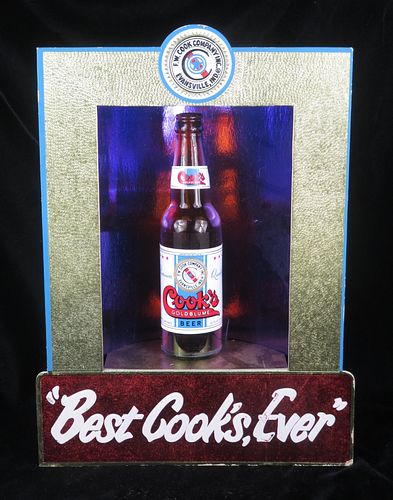 1953 Cook's Goldblume Beer Bottle Display Sign Evansville Indiana