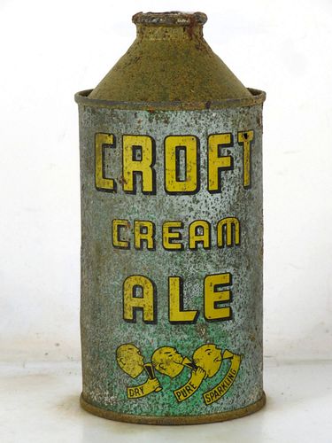 1946 Croft Cream Ale 12oz 158-20 High Profile Cone Top Boston Massachusetts