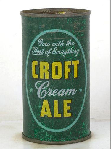 1954 Croft Cream Ale 12oz 52-26 Flat Top Boston Massachusetts