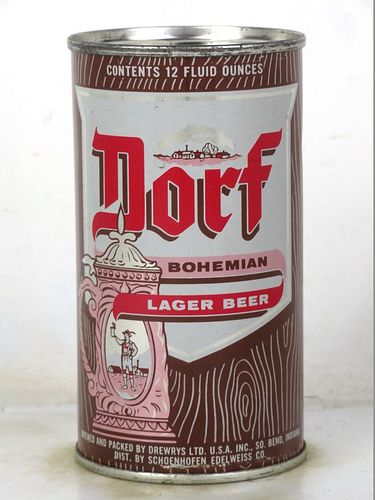 1957 Dorf Bohemian Lager Beer 12oz 54-27 Flat Top South Bend Indiana