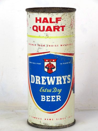 1956 Drewrys Extra Dry Beer 16oz One Pint 228-16 Flat Top South Bend Indiana
