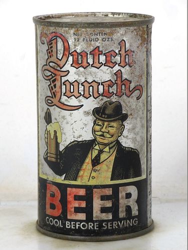 1937 Dutch Lunch Beer mpm 12oz OI-208 Opening Instruction Can Los Angeles California