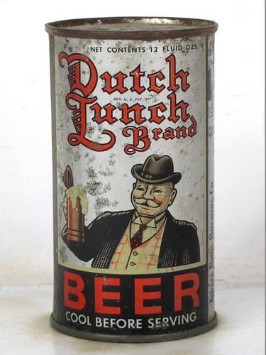 1938 Dutch Lunch Brand Beer 12oz OI-214 Opening Instruction Can Santa Rosa California