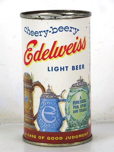 1957 Edelweiss Light Beer 12oz 59-06.2 Flat Top Chicago Illinois