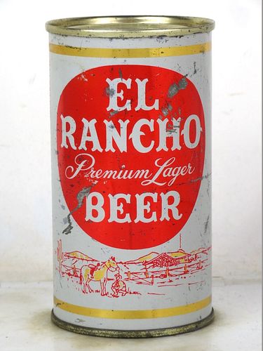 1958 El Rancho Premium Lager Beer 12oz 59-23.2 Flat Top Los Angeles California