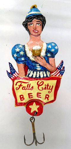2012 Falls City Beer (patriotic lady) Firster Fishing Lure Louisville Kentucky