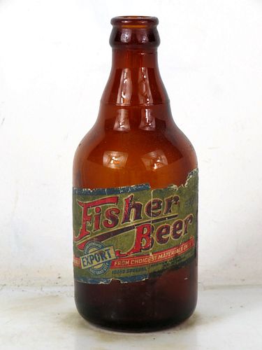 1940 Fisher Export Beer 12oz Steinie Bottle Salt Lake City Utah