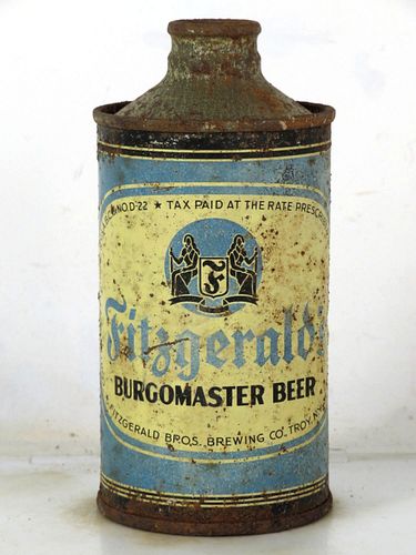 1938 Fitzgerald's Burgomaster Beer 12oz 163-04 J-Spout Troy New York