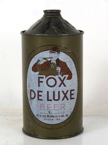 1947 Fox De Luxe Beer Quart Cone Top Can 209-15 Marion Indiana