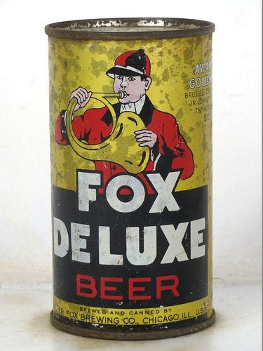 1946 Fox De Luxe Beer 12oz OI-301c Opening Instruction Can Chicago Illinois
