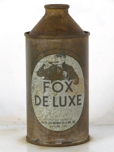 1947 Fox DeLuxe Beer 12oz 163-24 High Profile Cone Top Marion Indiana