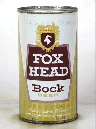 1962 Fox Head Bock Beer 12oz 65-40 Flat Top Lacrosse Wisconsin