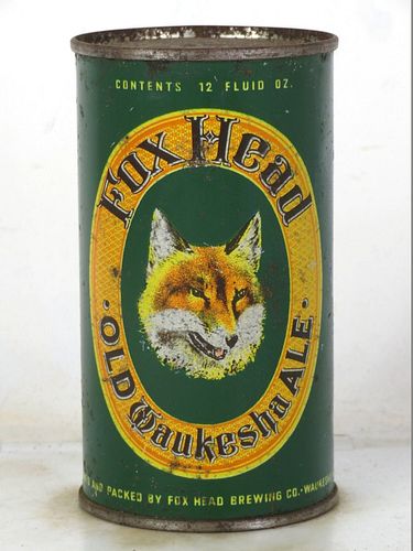 1951 Fox Head Old Waukesha Ale 12oz 66-06 Flat Top Waukesha Wisconsin