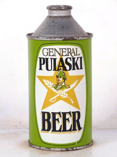 1975 General Pulaski Beer (novelty) 12oz Unpictured High Profile Cone Top 