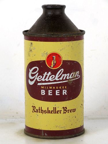 1948 Gettelman Beer 12oz 164-22 High Profile Cone Top Milwaukee Wisconsin