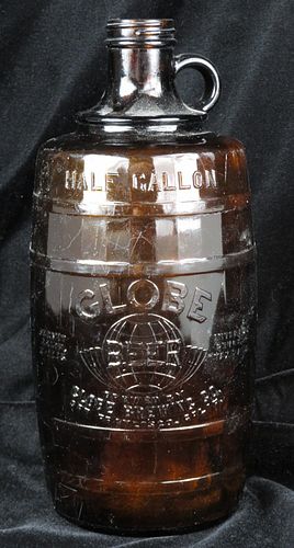 1935 Globe Beer Growler Half Gallon Picnic Bottle San Francisco California