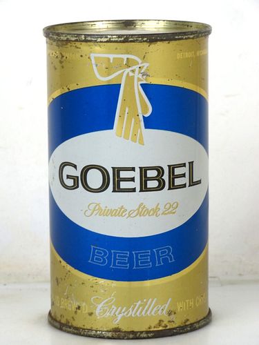 1958 Goebel Private Stock 22 Beer 12oz 71-10.1 Flat Top Detroit Michigan