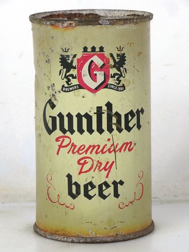 1957 Gunther Premium Dry Beer 12oz 78-26.1 Flat Top Baltimore Maryland