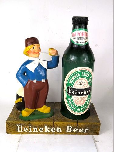 1970 Heineken Beer Dutch Boy and Bottle Display Amsterdam Netherlands