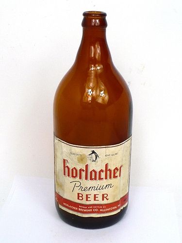 1958 Horlacher Premium Beer Quart Bottle Allentown Pennsylvania