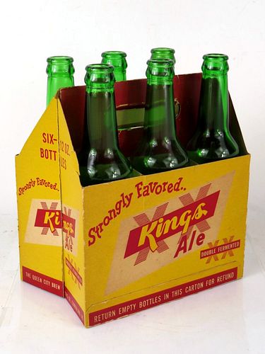 1951 King's Ale/Old German Lager Beer Six Pack Bottle Carrier Cumberland Maryland