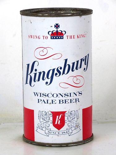 1962 Kingsbury Beer 12oz 88-10.2 Flat Top Sheboygan Wisconsin