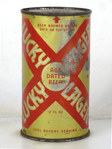 1936 Lucky Lager Beer 12oz OI-508 Opening Instruction Can San Francisco California