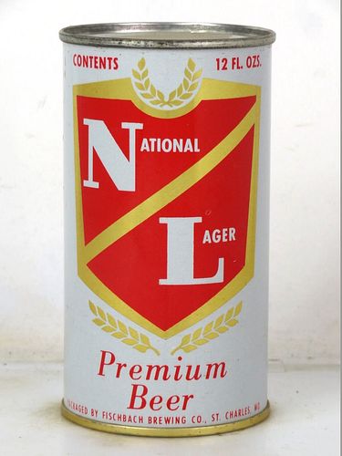 1962 National Lager Premium Beer 12oz 102-27 Flat Top Saint Charles Missouri