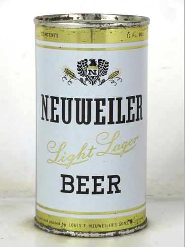 1959 Neuweiler Light Lager Beer 12oz 103-04 Flat Top Allentown Pennsylvania