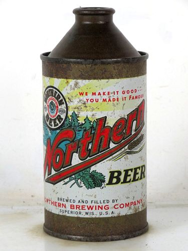1950 Northern Beer 12oz 175-17 High Profile Cone Top Superior Wisconsin