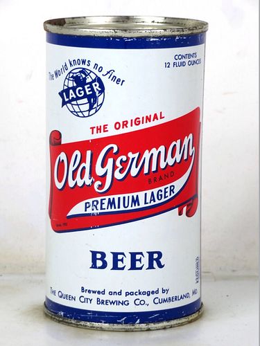 1959 Old German Premium Lager Beer 12oz 106-31 Flat Top Cumberland Maryland