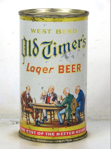 1962 Old Timers Lager Beer 12oz 108-29 Flat Top West Bend Wisconsin
