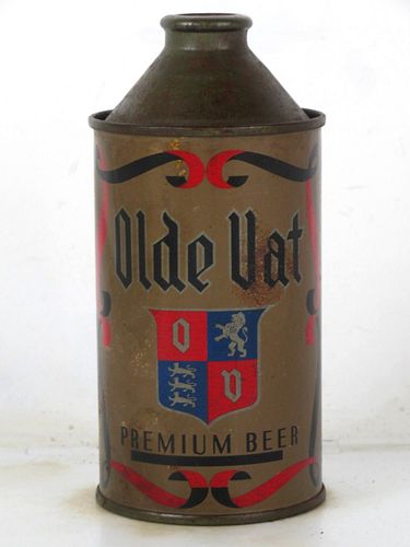 1946 Old Vat Premium Beer 12oz 155-10 High Profile Cone Top New Philadelphia Ohio