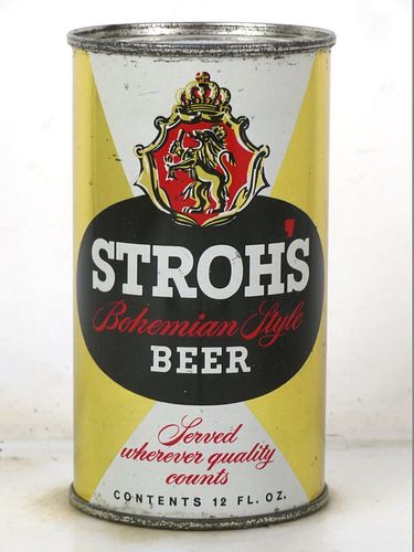 1958 Stroh's Bohemian Light Beer 12oz 137-30.2 Flat Top Detroit Michigan