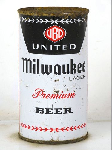1958 United Milwaukee Lager Beer 12oz 142-12 Flat Top Shamokin Pennsylvania