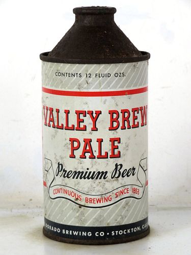 1948 Valley Brew Pale Premium Beer 12oz 188-11 High Profile Cone Top Stockton California