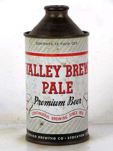 1950 Valley Brew Pale Premium Beer (touched up) 12oz 188-12 High Profile Cone Top Stockton California